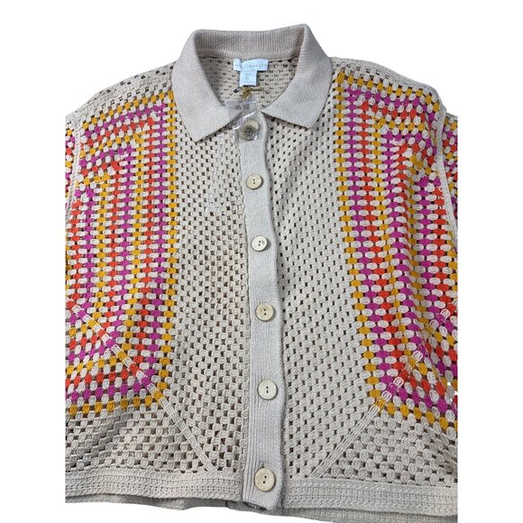 House of Harlow 1960 Crochet Button‑Down Women's Blouse- Size: L - Picture 5 of 10